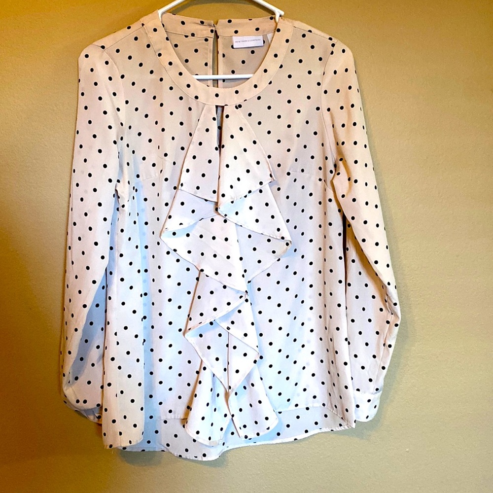 New York and Company polkadot dressy top